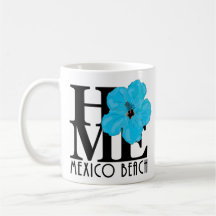 HOME Mexico Beach Florida Blue Hibiscus 11oz