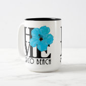 HOME Mexico Beach Florida Blue Hibiscus 15oz Tweekleurige Koffiemok (Voorkant links)
