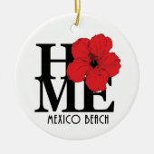 HOME Mexico Beach Red Hibiscus Keramisch Ornament (Voorkant)