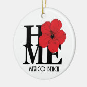 HOME Mexico Beach Red Hibiscus Keramisch Ornament (Links)