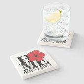 HOME Mexico Beach Red Hibiscus Stenen Onderzetter (Zijkant)