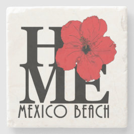 HOME Mexico Beach Red Hibiscus Stenen Onderzetter