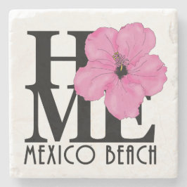 HOME Mexico Beach roze hibiscus Stenen Onderzetter