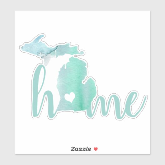 Home Michigan Waterverf Silhouette State Sticker (Vel)