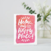 HOME mijn Gelukkige Plaats! Homebody - Roze Feestdagenkaart (Staand voorkant)