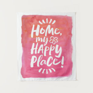 HOME mijn Gelukkige Plaats! Waterverf Calm Pastel Wandkleed