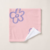 HOME mijn gelukkige plek! Bloemroze letters Bad Handdoek (Wasdoekje)