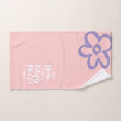 HOME mijn gelukkige plek! Bloemroze letters Bad Handdoek (Handdoek)