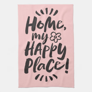 HOME mijn gelukkige plek! Franse Mode Chic Pink Theedoek