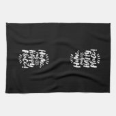 HOME mijn gelukkige plek! Lettering Elegant Black Theedoek (Horizontaal)