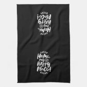 HOME mijn gelukkige plek! Lettering Elegant Black Theedoek (Verticaal)