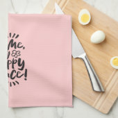 HOME mijn gelukkige plek! Paris Chic Black Roze Theedoek (Quarter Fold)