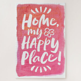 HOME mijn gelukkige plek! Plaats: afbeelding roze Legpuzzel