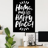 HOME mijn gelukkige plek! Plaats container - Moder Poster (Thuiskantoor)