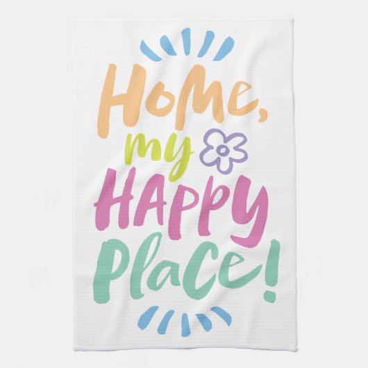 HOME mijn gelukkige plek! Schuin op zijn plaats - Theedoek (Verticaal)