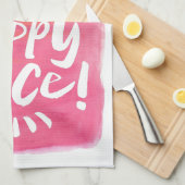 HOME mijn gelukkige plek! Waterverf Roze Motto Theedoek (Quarter Fold)