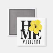 HOME Mililani Yellow Hibiscus Magneet (Voorkant / Achterkant)