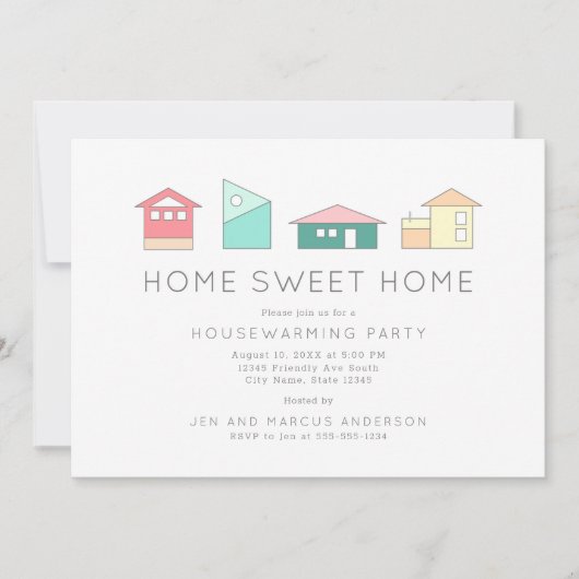 Home Minimalist Housewarming Party Kaart (Voorkant)