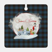 Home Modern Original Scottish Tartan Metalen Ornament (Voorkant)