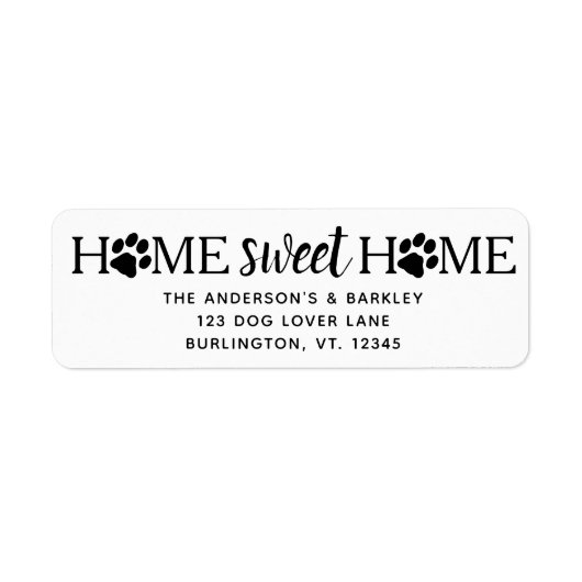 Home Movement Return-adreslabel Home Sweet Etiket (Voorkant)