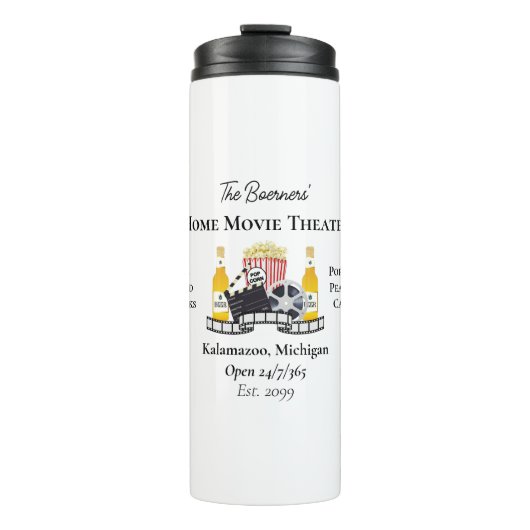Home Movie Theater Popcorn Clapperboard Film Thermosbeker (Voorkant)