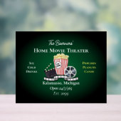 Home Movie Theater Popcorn Film Green Acrylic Sign Acryl Bord (Neutraal)