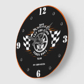 Home Muur Tijdstuk Sport Auto Racing Pit Crew Grote Klok (Hoek)
