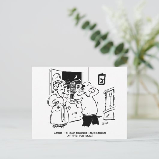 Home na het Pub Quiz Briefkaart (Staand voorkant)
