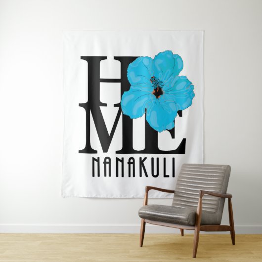 HOME Nanakuli Blue Hibiscus Wandkleed (In situ)