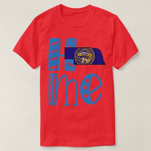 Home Nebraska in Art Block Letters T-shirt (Design voorkant)