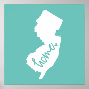 Home New Jersey Custom Color Poster
