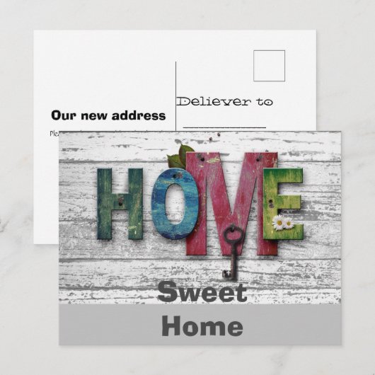 Home - Nieuw adresbericht - Briefkaart (Voorkant / Achterkant)