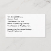 Home of Kantoor Venster Reparatie en vervanging Visitekaartje