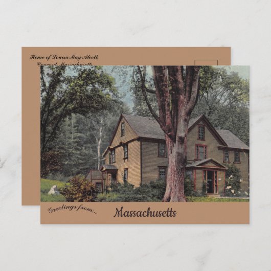 Home of Louisa May Alcott Concord Massachusetts Briefkaart (Voorkant / Achterkant)