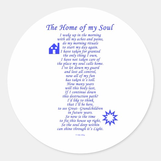 Home of My Soul Ronde Sticker (Voorkant)