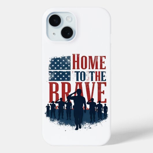 Home of the Brave Salute Tee Case-Mate iPhone Case (Achterkant)