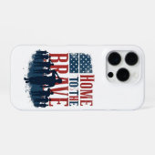 Home of the Brave Salute Tee iPhone Hoesje (Achterkant horizontaal)