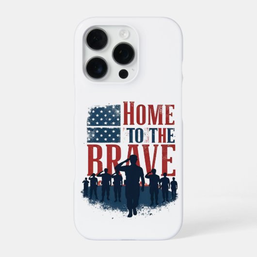 Home of the Brave Salute Tee iPhone Hoesje (Achterkant)