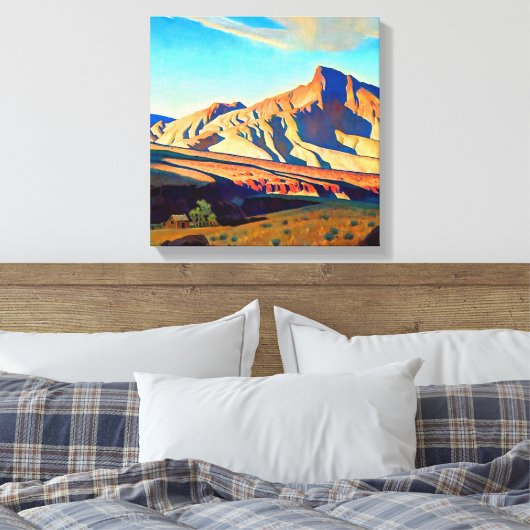 "Home of the Desert Rat" van Maynard Dixon Canvas Afdruk (Insitu (Slaapkamer))