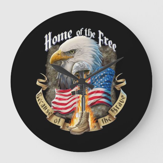 Home Of The Free Because Of Eagle Vetera The Brave Grote Klok (Voorkant)