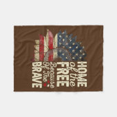 Home Of the Free Because of the Brave Sunflower Fleece Deken (Voorkant (Horizontaal))