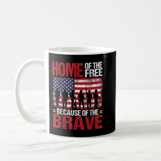 Home Of the Free Because of the Brave Veteran 4th Koffiemok (Links)