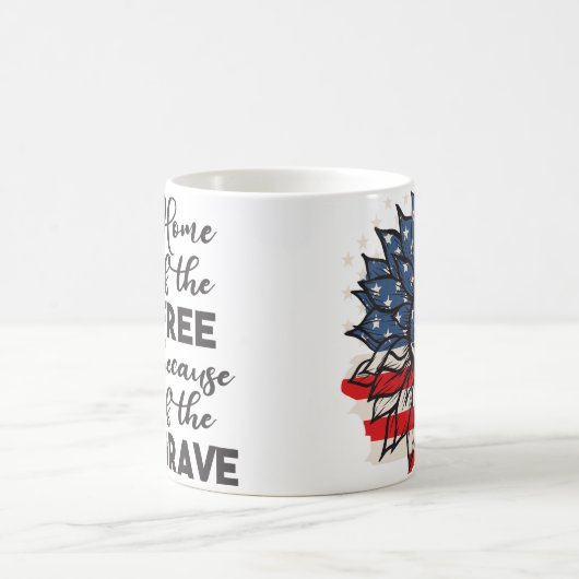 Home of the Free USA Patriotic Ceramic Mok (Center)