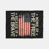 Home of the Free vanwege de dappere Amerikaanse vl Fleece Deken (Voorkant (Horizontaal))