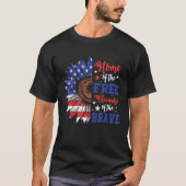 Home of the Free vanwege de dappere USA vlag zon T-shirt (Voorkant)