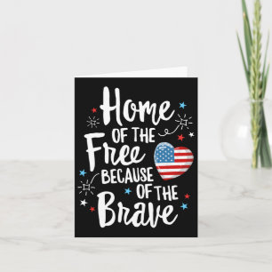 Home of the Free Veterans 4th of July Women Wife P Kaart