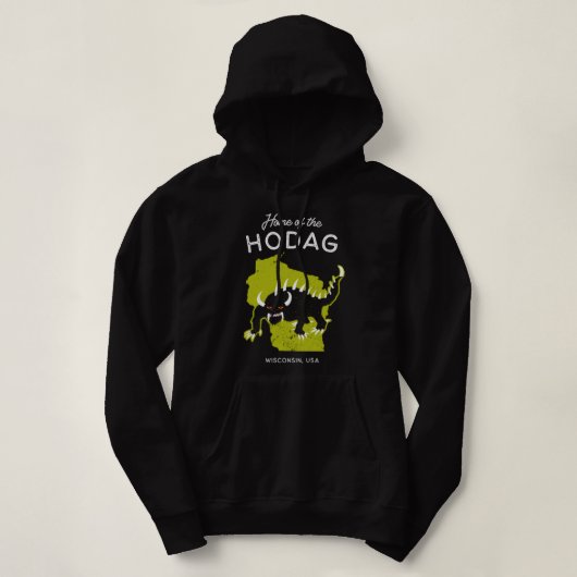 Home of the Hodag - Wisconsin, USA Cryptid Pullove Hoodie (Design voorkant)
