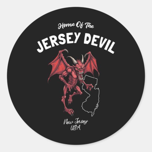 Home Of The Jersey Devil New Jersey Usa Cryptid Ronde Sticker (Voorkant)