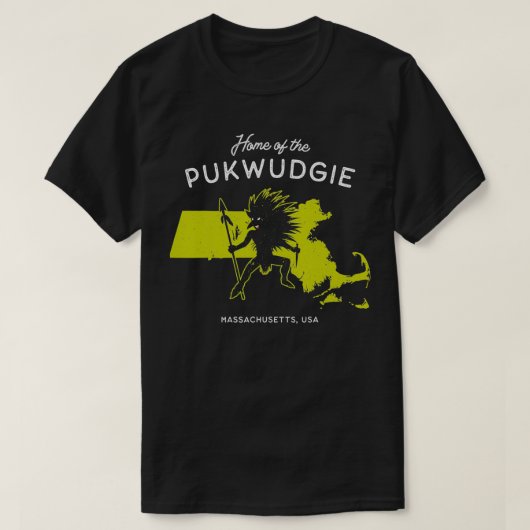 Home of the Pukwudgie Massachusetts, Verenigde Sta T-shirt (Design voorkant)