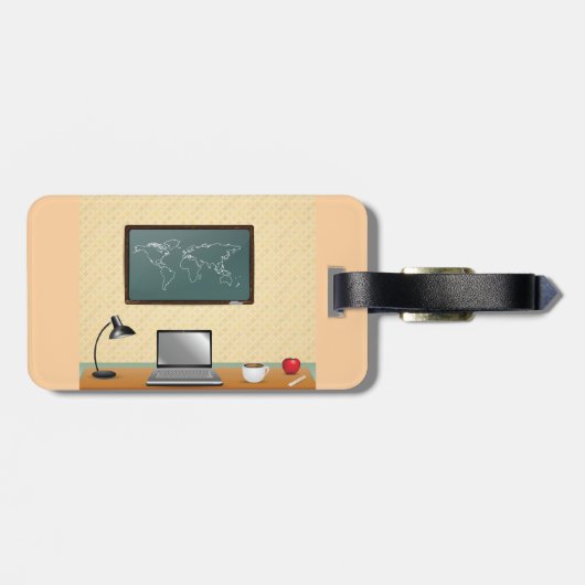 Home Office Desk Laptop Coffee Bagagelabel (Achterkant horizontaal)